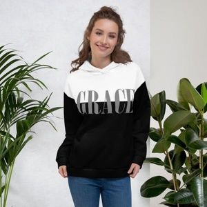 1 DAY SALE -NEW! GRACE Black & White Hoodie Size L